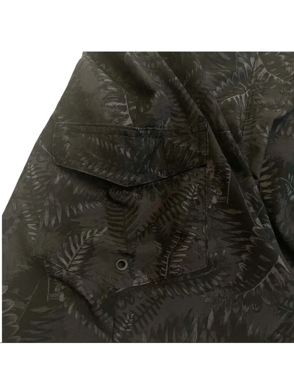 Far West Men's Black Patterned Mesh Lined Swim Trunks Swimwear Size Medi…